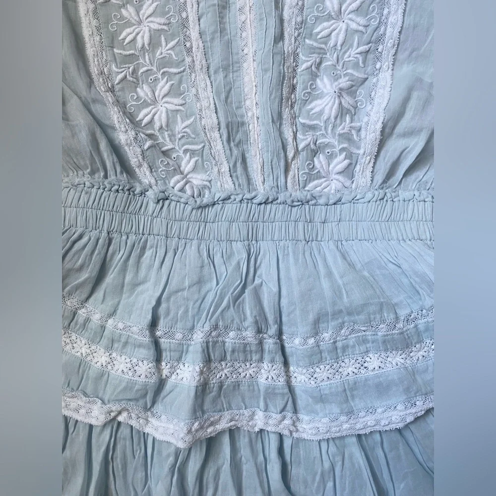 Loveshackfancy Light blue Mini Ruffled Dress | M - Picture 5 of 9